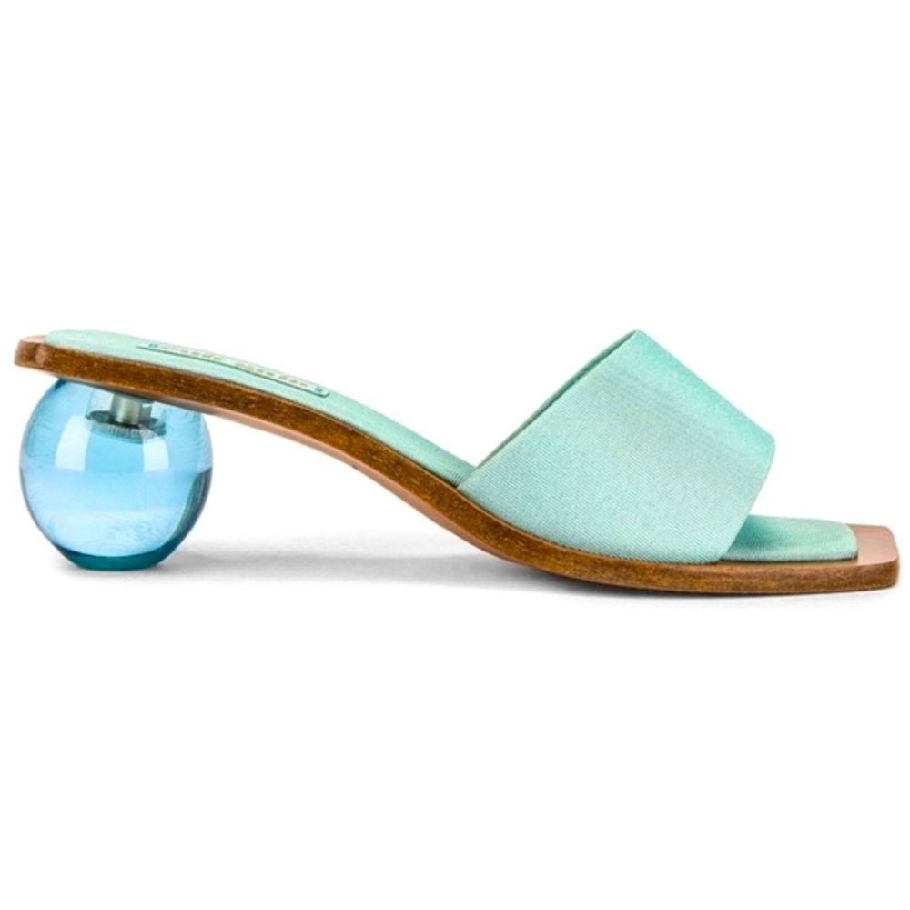 Cult Gaia Mint Green Heels with Blue Sphere Heel